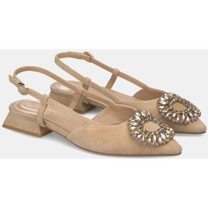 Alma EN Pena, Schoenen, Dames, Beige, 37 EU, Leer, Platte Schoen Broche