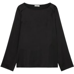 Marc O'Polo, Regelmatig vloeiend blouse shirt Zwart, Dames, Maat:S