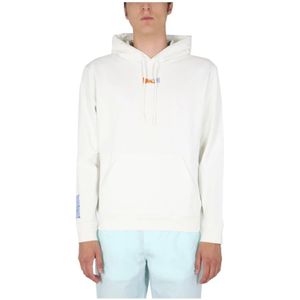 Alexander McQueen, Sweatshirts & Hoodies, Heren, Wit, L, Katoen, Hoodie met geborduurd logo