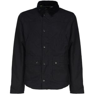 Barbour, Jassen, Heren, Zwart, 2Xl, Katoen, Zwarte Gewaxte Katoenen Jas met Gewatteerde Voering