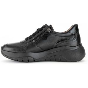 Gabor, Schoenen, Dames, Zwart, 43 EU, Zwarte Leren Sneakers