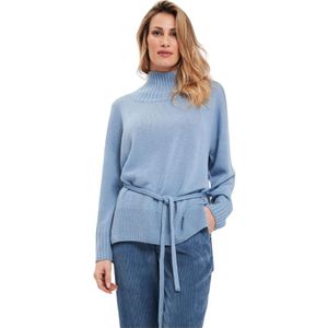 Alpha Studio, Lange mouwen shirt Blauw, Dames, Maat:S