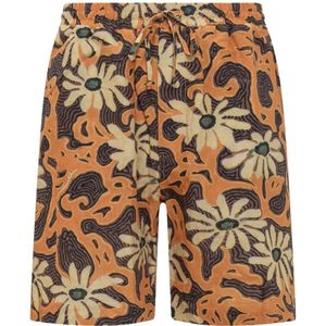 Nanushka, Korte broeken, Heren, Oranje, M, Linnen, Gedrukte linnen blend Bermuda shorts