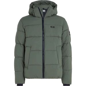 Calvin Klein, Groene Timo Herenjas met Afneembare Capuchon Groen, Heren, Maat:L