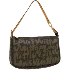 Louis Vuitton Vintage, Pre-owned, Dames, Groen, ONE Size, Nylon, Tweedehands Canvas Louis Vuitton tassen