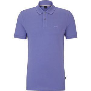 Hugo Boss, Tops, Heren, Blauw, M, Katoen, Katoenen poloshirt met geborduurd logo