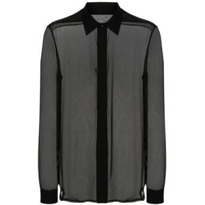 Rick Owens, Casual Shirts Zwart, Heren, Maat:M