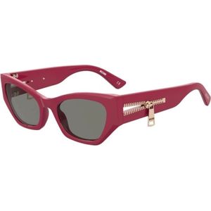 Moschino, Accessoires, Dames, Rood, 55 MM, Stijlvolle zonnebril voor UV-bescherming