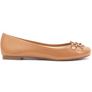 Kazar, Schoenen, Dames, Bruin, 37 EU, Leer, Lichtbruine comfortabele ballerina's van volnerfleer