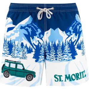 MC2 Saint Barth, Badkleding, Heren, Blauw, L, Gestreepte zwemboxershorts