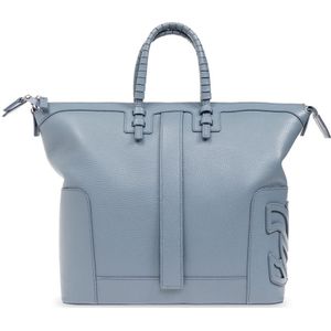 Casadei, Tassen, Dames, Blauw, ONE Size, Leer, ‘C-Style’ shopper tas