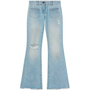 Palm Angels, Jeans, Dames, Blauw, W31, Katoen, Lichtblauwe Bootcut Jeans