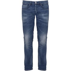 Dondup, Jeans, Heren, Blauw, W34, Katoen, Stijlvolle Slim-fit Jeans