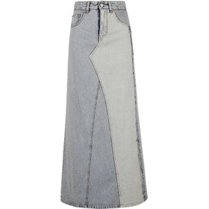 MM6 Maison Margiela, Rokken, Dames, Blauw, XS, Elegante Maxi Rok