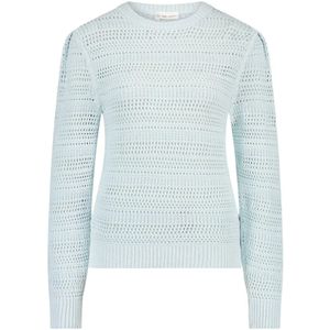 Jane Lushka, Lichtblauwe Katoenen Pullover Blauw, Dames, Maat:S