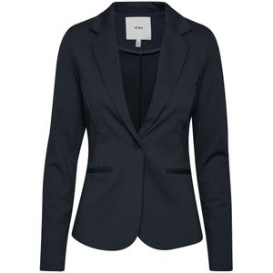 Ichi, Jassen, Dames, Blauw, M, Polyester, Dames Blazer Herfst/Winter Collectie