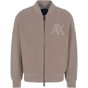 Armani Exchange, Jassen, Heren, Beige, L, Polyester, Outdoor Bomberjack Beige Aw 24