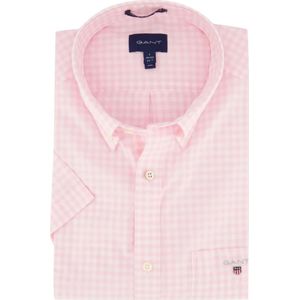 Gant, Overhemden, Heren, Roze, M, Katoen, Casual roze overhemd met korte mouwen