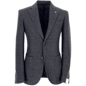 L.b.m. 1911, L.b.m. 1911 Pata Gallo Blazer Grijs, Heren, Maat:2XL