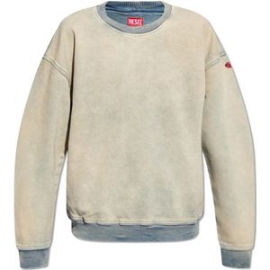 Diesel, Sweatshirts & Hoodies, unisex, Beige, L, Katoen, D-Krib sweatshirt
