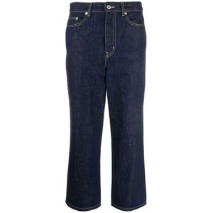 Kenzo, Jeans, Dames, Blauw, W26, Katoen, Rinse Blue Cropped Jeans voor Vrouwen