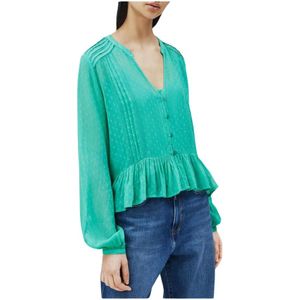 Pepe Jeans, Blouses & Shirts, Dames, Groen, XS, Polyester, Blouses