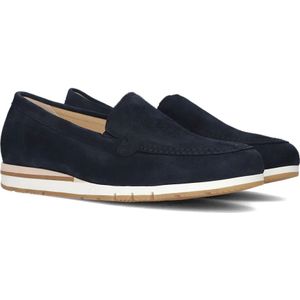 Gabor, Schoenen, Dames, Blauw, 38 1/2 EU, Suède, Stijlvolle Loafers met Elastische Inzetstukken