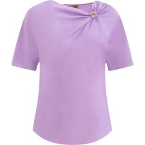 Alviero Martini 1a Classe, Tops, Dames, Paars, M, Korte Mouw Blouse