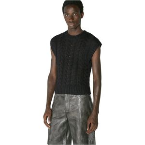 Han Kjøbenhavn, Tops, Heren, Zwart, L, Wol, Chunky Cable Gebreid Vest