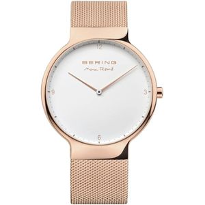 Bering, Max René Mesh Armband Roségoud Horloge Geel, Dames, Maat:ONE Size