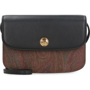 Etro, Tassen, Dames, Zwart, ONE Size, Katoen, Paisley Print Crossbody Tas