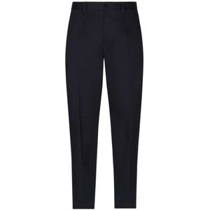 Dolce & Gabbana, Broeken, Heren, Blauw, L, Katoen, Blauwe Stretch-Katoenen Broek