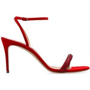 Casadei, Schoenen, Dames, Rood, 39 EU, Leer, Hoge hak sandalen Stratosphere