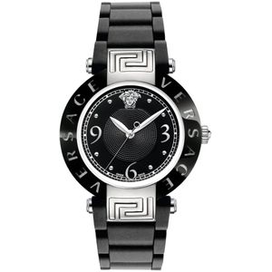 Versace, Accessoires, Dames, Zwart, ONE Size, Keramische Reve Horloge met Zwarte Wijzerplaat