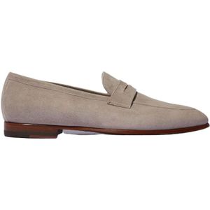 Scarosso, Schoenen, Heren, Beige, 40 1/2 EU, Suède, Taupe Penny Loafers