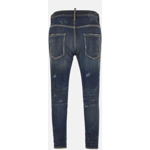 Dsquared2, Jeans, Heren, Blauw, L, Katoen, Distressed Skinny Skater Jeans - Navy