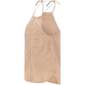 Iceberg, Tops, Dames, Beige, XL, Katoen, Beige Katoenen Poplin Haltertop