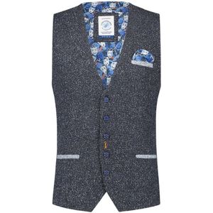 A fish named Fred, Pakken, Heren, Blauw, L, Polyester, Donkerblauw Geprint Gilet
