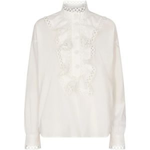 Designers Remix, Blouses & Shirts, Dames, Beige, M, Katoen, Crèmekleurige shirt met kanten details