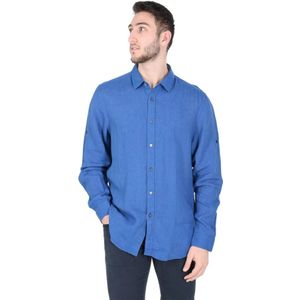 Hugo Boss, Overhemden, Heren, Blauw, S, Linnen, Polo Shirts