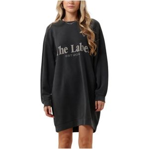 Alix The Label, Kleedjes, Dames, Zwart, S, Zwarte Gebreide Sweat Jurk