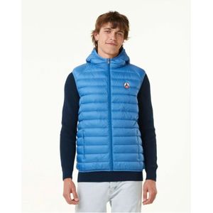 Jott, Jassen, Heren, Blauw, 2Xl, Mouwloze gewatteerde jas met capuchon