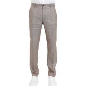 Selected Homme, Bruine Linnen Broek Bruin, Heren, Maat:M