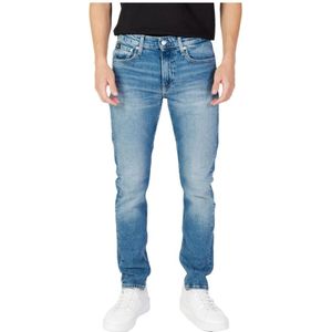 Calvin Klein Jeans, Lichtblauwe Rits en Knoop Jeans Blauw, Heren, Maat:W36 L30