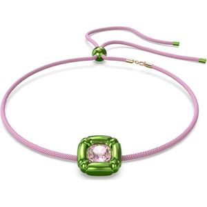 Swarovski, Groene Kussen Geslepen Ketting Veelkleurig, Dames, Maat:ONE Size