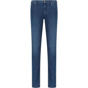 Emporio Armani, Straight Jeans Blauw, Heren, Maat:W42