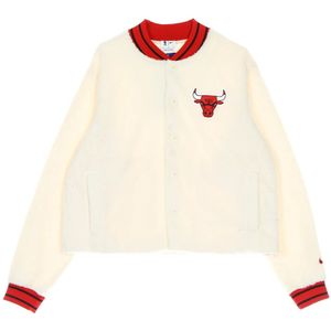 Nike, Jassen, Dames, Beige, M, Polyester, NBA Courtside Jack met Chicago Bulls Logo