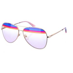 Salvatore Ferragamo, Accessoires, Dames, Veelkleurig, ONE Size, Zonnebril in Aviator Stijl met Metalen Frame