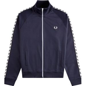 Fred Perry, Authentieke Taped Track Jacket Donkergrijs Blauw, Heren, Maat:S