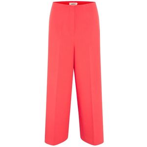 Soaked in Luxury, Broeken, Dames, Rood, XS, Cropped Wide Leg Pants Hot Coral